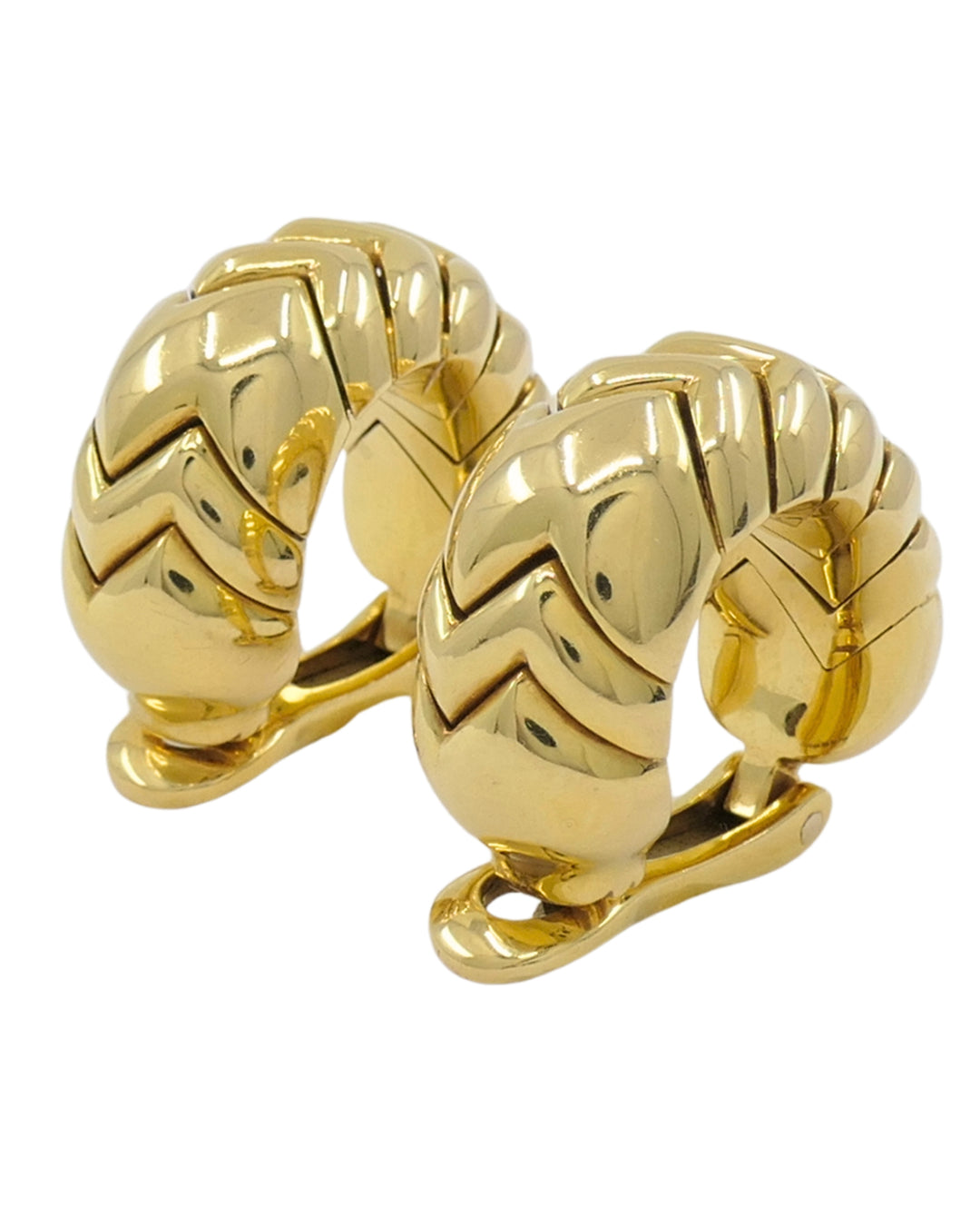 Bvlgari Bulgari Gold Earrings 18k Spiga Collection Clip-On