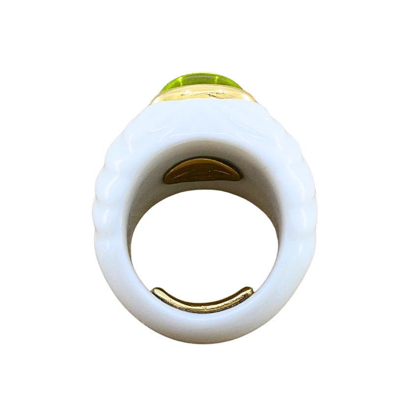 Bvlgari Bulgari Chandra Ring Porcelain Peridot 18k Gold
