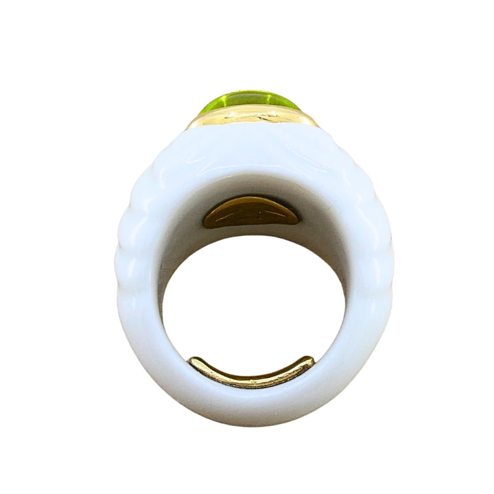 Bvlgari Bulgari Chandra Ring Porcelain Peridot 18k Gold