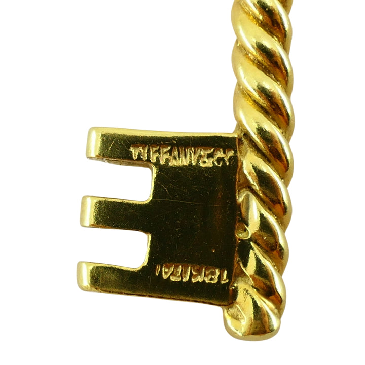 Vintage Tiffany & Co. 18k Gold Heart Key Pendant Necklace