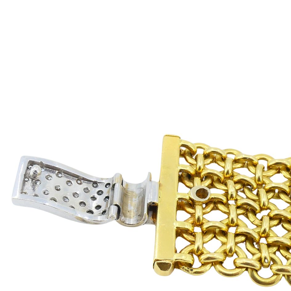 Vintage 18k Gold Two Tone Diamond Bracelet