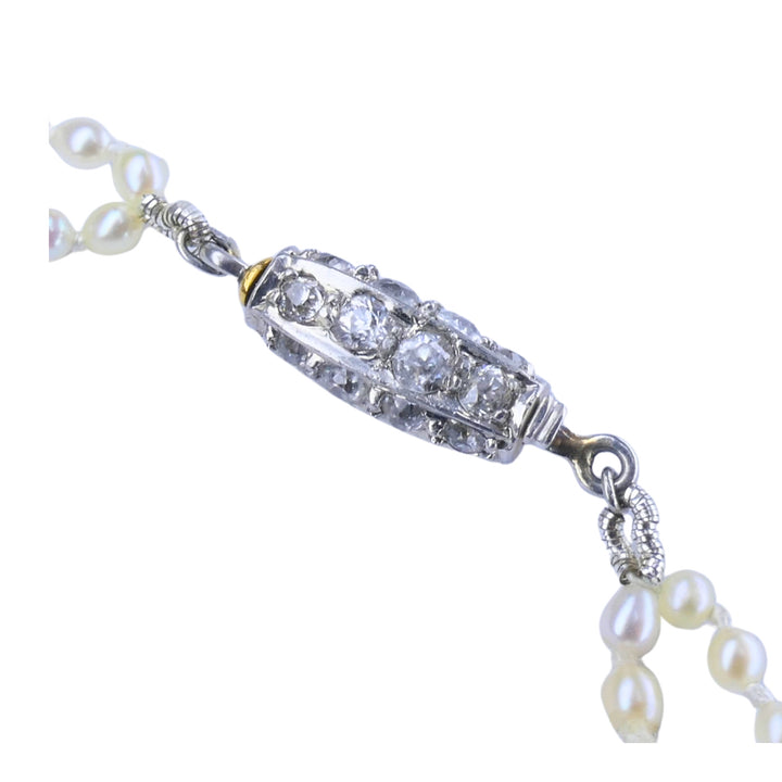 Art Deco Platinum Aquamarine Black Onyx Diamond Pearl Necklace
