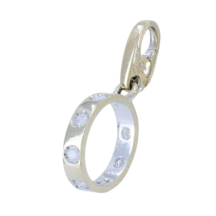 Cartier 18k White Gold LOVE Diamond Oval Charm Pendant