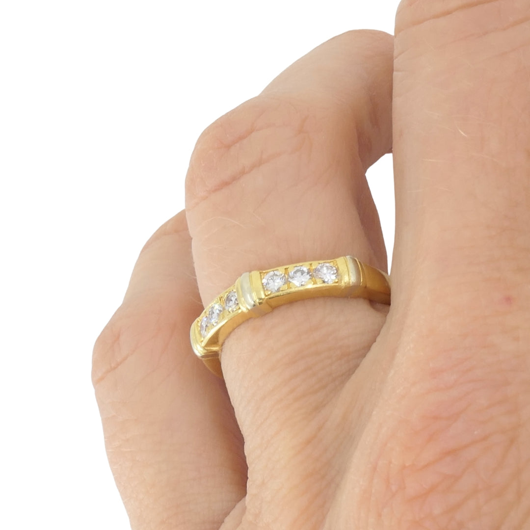Vintage Cartier Diamond Ring 18k Yellow and White Gold