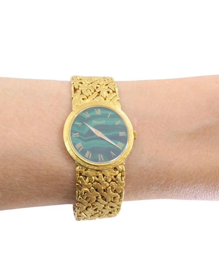 Vintage Piaget 18k Gold Watch Malachite Dial ref. 924 N66