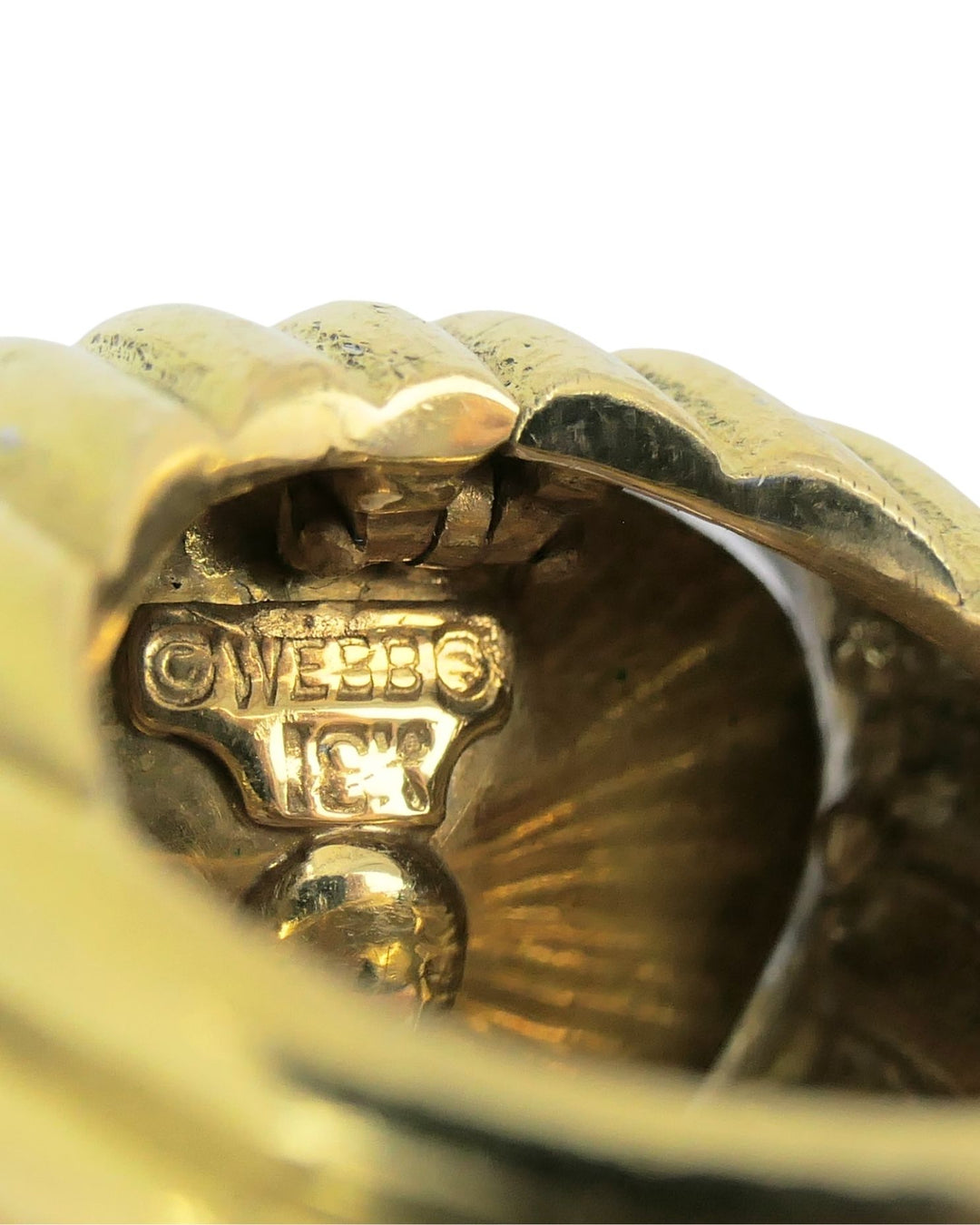 David Webb 18k Gold Rock Crystal Ring Size 6 Cocktail Ring