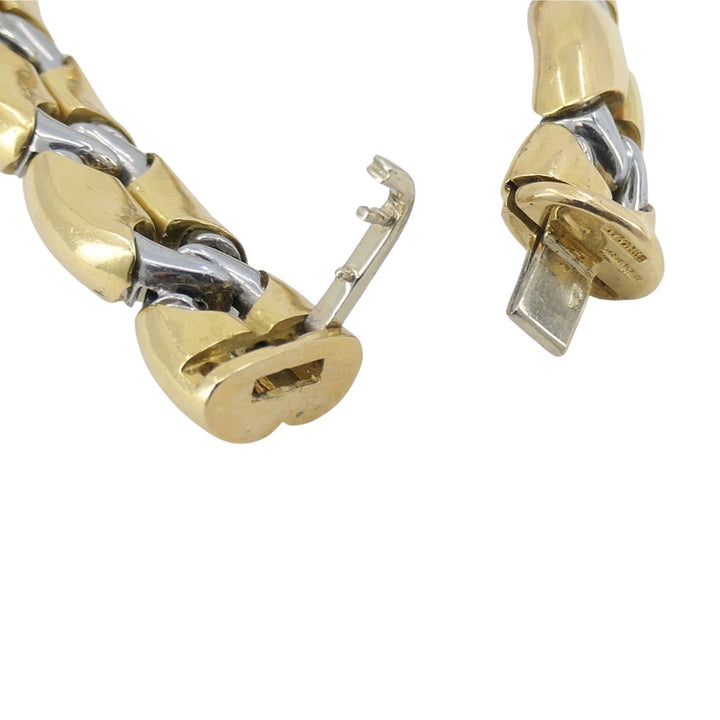 Vintage Bvlgari 18k Gold Steel Link Bracelet