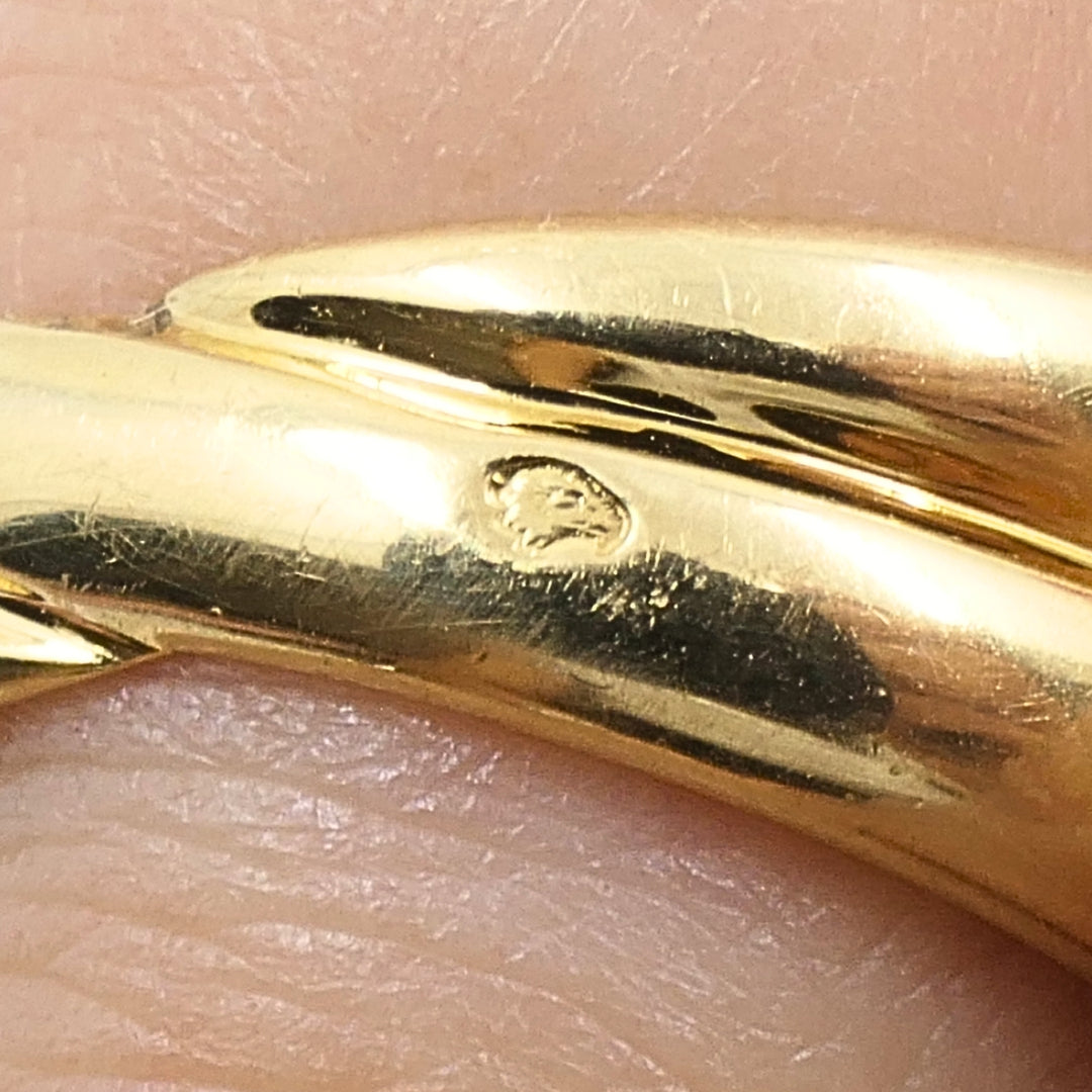 Van Cleef & Arpels 18k Gold Pavé Diamond Bombé Crossover Ring
