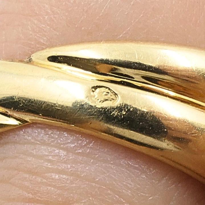 Van Cleef & Arpels 18k Gold Pavé Diamond Bombé Crossover Ring