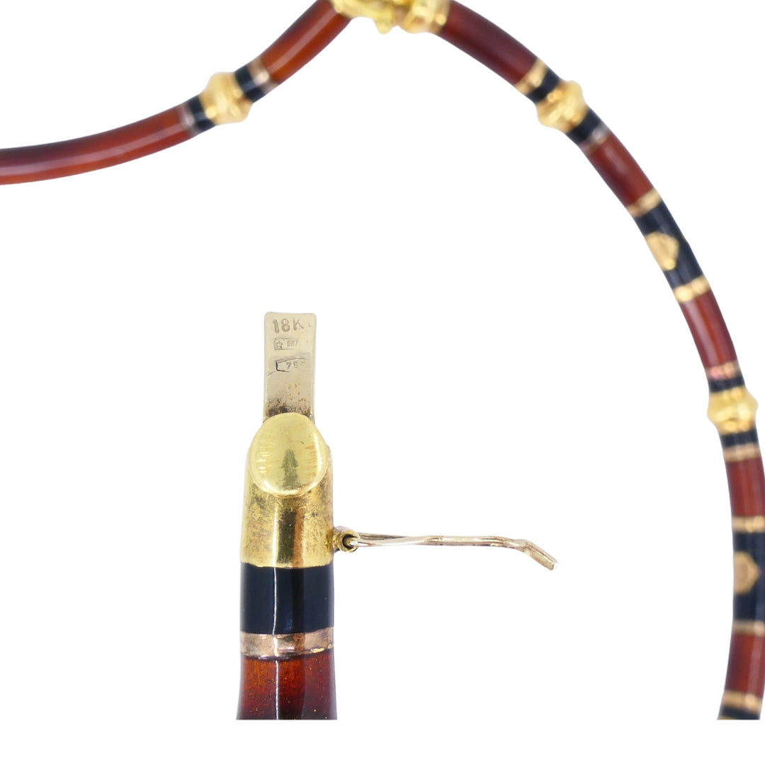 Vintage Gucci 18k Gold Enamel Necklace