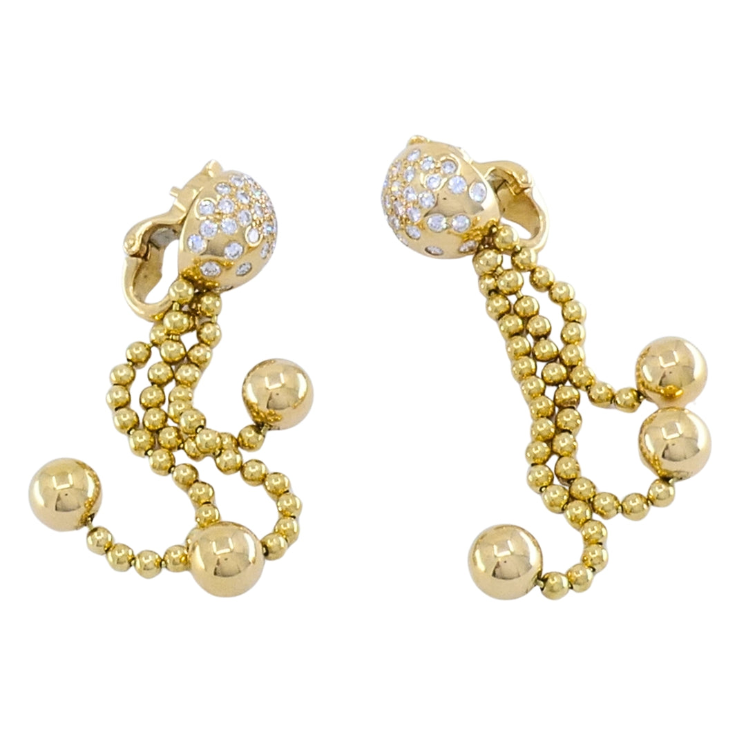 Cartier Nouvelle Vague Draperie 18k Gold Diamond Tassel Earrings, 1999