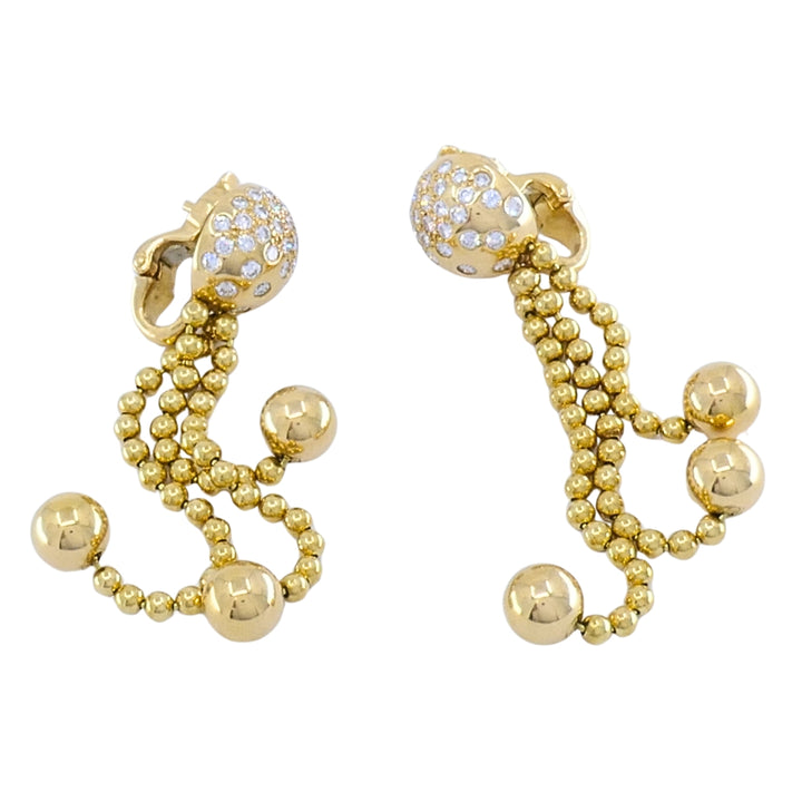 Cartier Nouvelle Vague Draperie 18k Gold Diamond Tassel Earrings, 1999