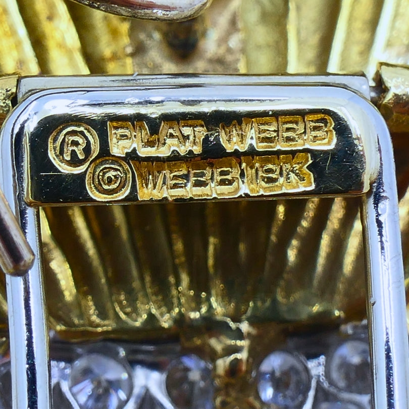 David Webb Necklace Sautoir Chain Oval Links 18k Gold Platinum Diamond Brooch