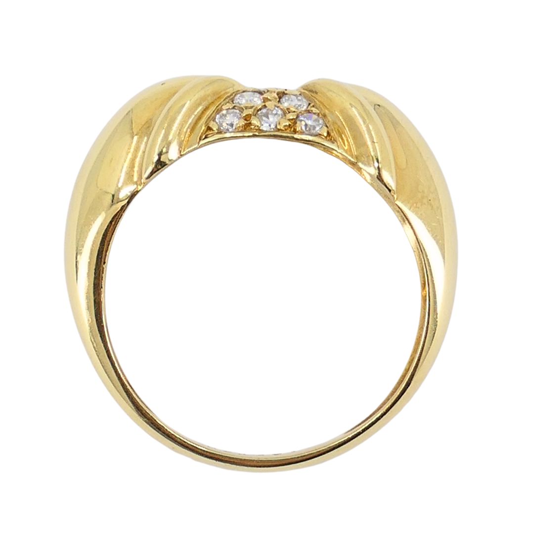 Vintage Chaumet Paris 18k Gold Diamond Ring Original Box