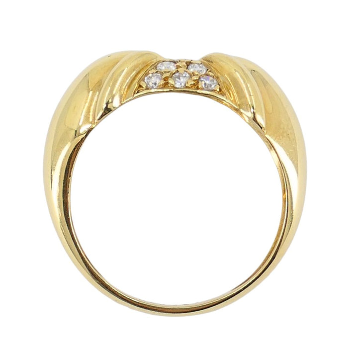 Vintage Chaumet Paris 18k Gold Diamond Ring Original Box
