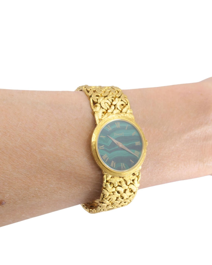Vintage Piaget 18k Gold Watch Malachite Dial ref. 924 N66