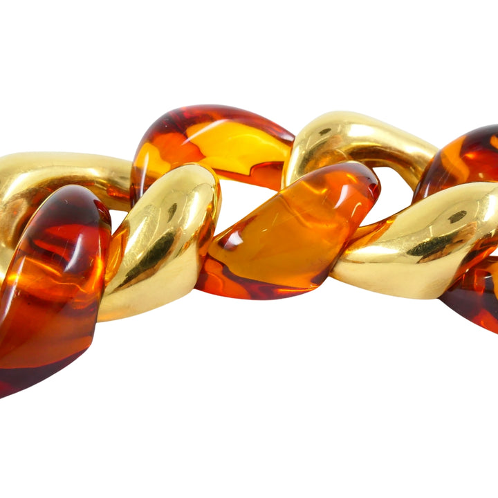 Seaman Schepps Amber Bracelet 18k Gold Link Bracelet