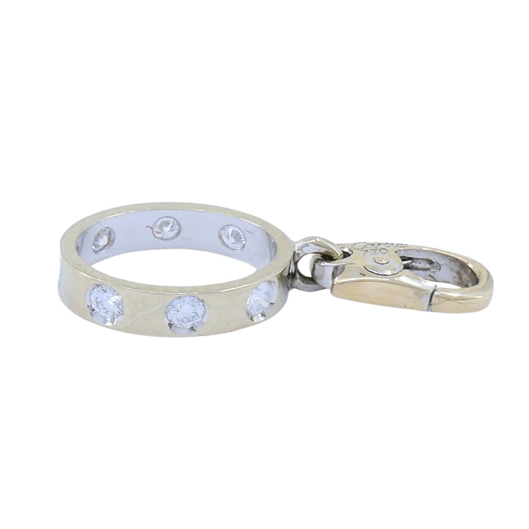 Cartier 18k White Gold LOVE Diamond Oval Charm Pendant