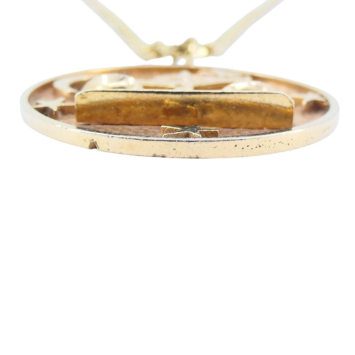 Vintage Libra 14k Gold Pendant Rope Chain Necklace