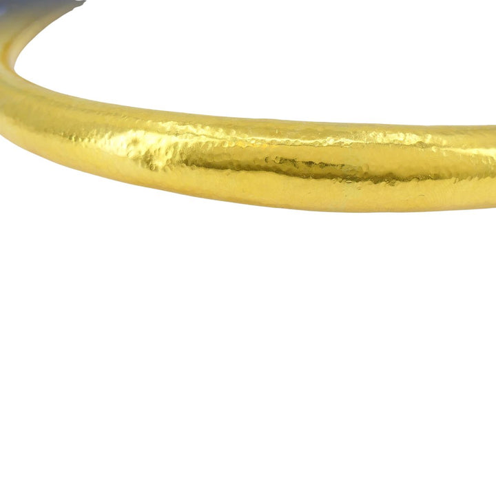 Vintage Greek 18k Hammered Gold Mechanical Collar Necklace