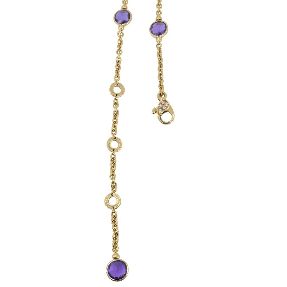 Bvlgari 18k Gold Amethyst Citrine Diamond Parentesi Lavalier Necklace