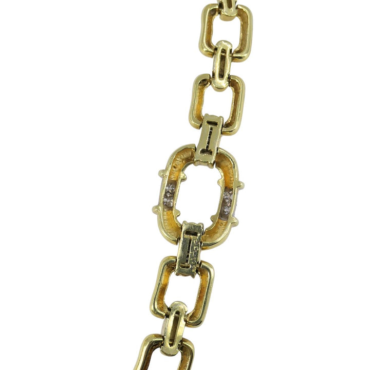Vintage Cartier 18k Gold Diamond Square Link Collar Necklace
