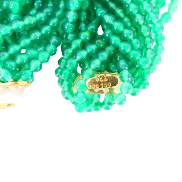 Van Cleef & Arpels Set 18k Gold Diamond Interchangeable Gemstone Bead Necklaces