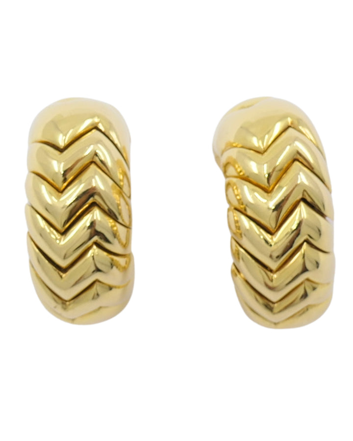 Bvlgari Bulgari Gold Earrings 18k Spiga Collection Clip-On