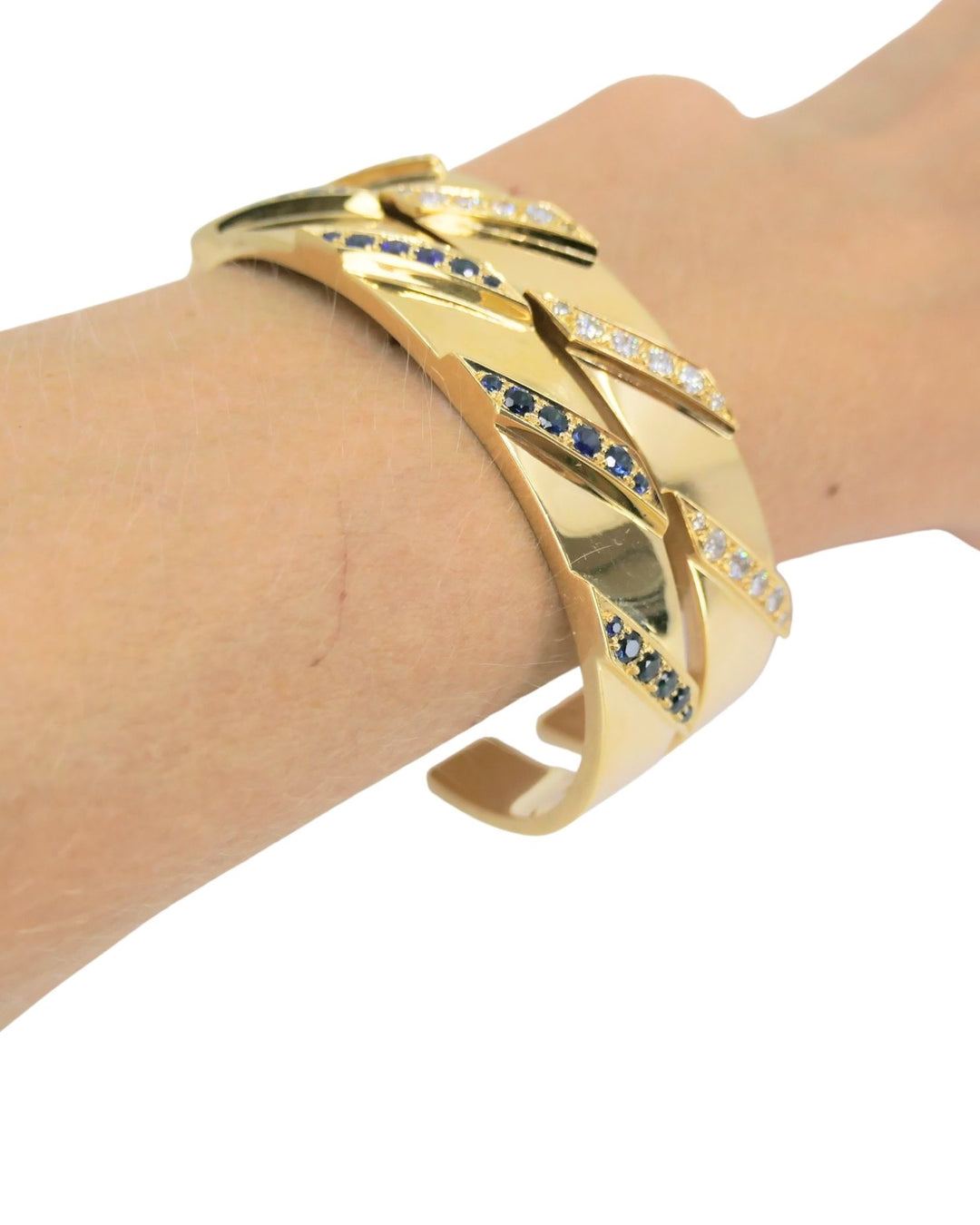 Bvlgari Bulgari 18k Gold Pair of Bracelets Set Diamond Sapphire