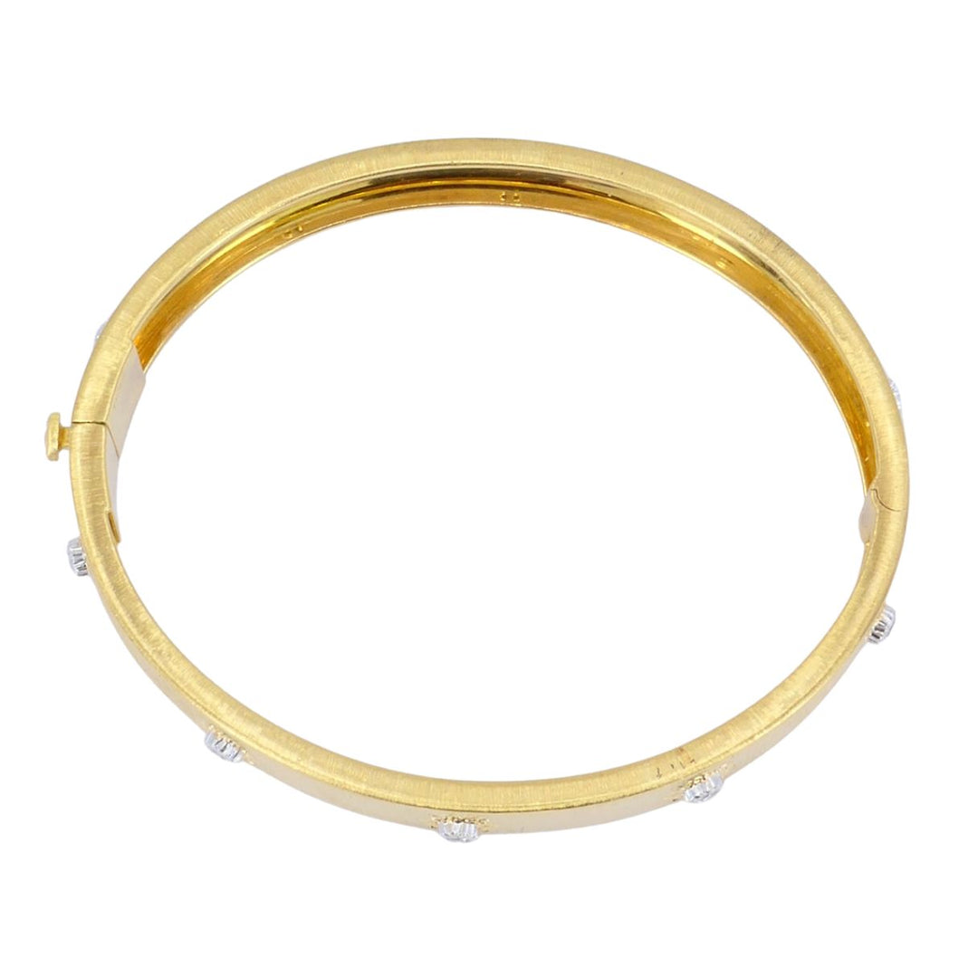Vintage Buccellati 18k Gold Diamond Bangle Bracelet