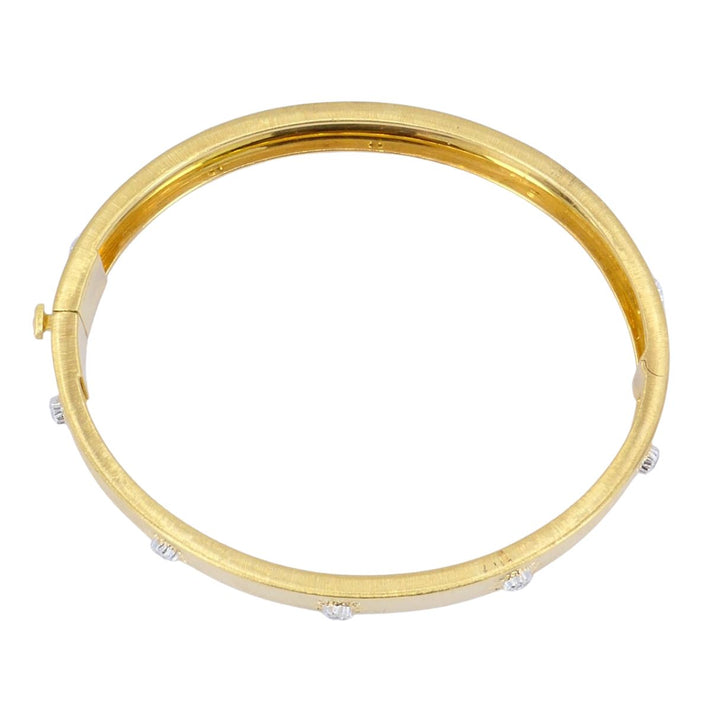 Vintage Buccellati 18k Gold Diamond Bangle Bracelet