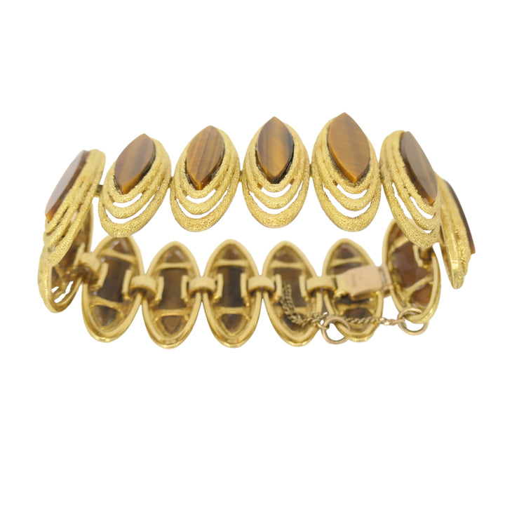 Vintage Kutchinsky Tiger’s Eye Bracelet 18k Gold