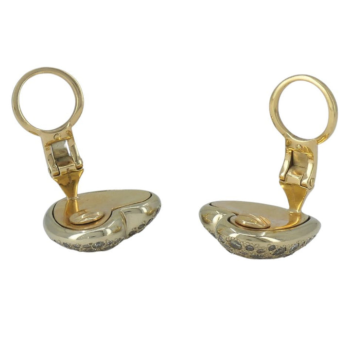 Pomellato Sabbia 18k Gold Diamond Heart Clip Earrings