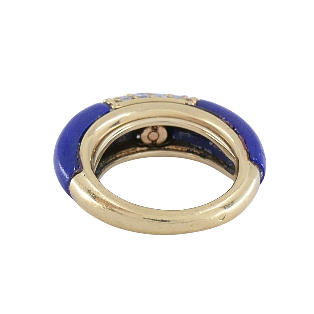 Van Cleef & Arpels Philippine 18k Gold Lapis Lazuli Diamond Ring, 1968