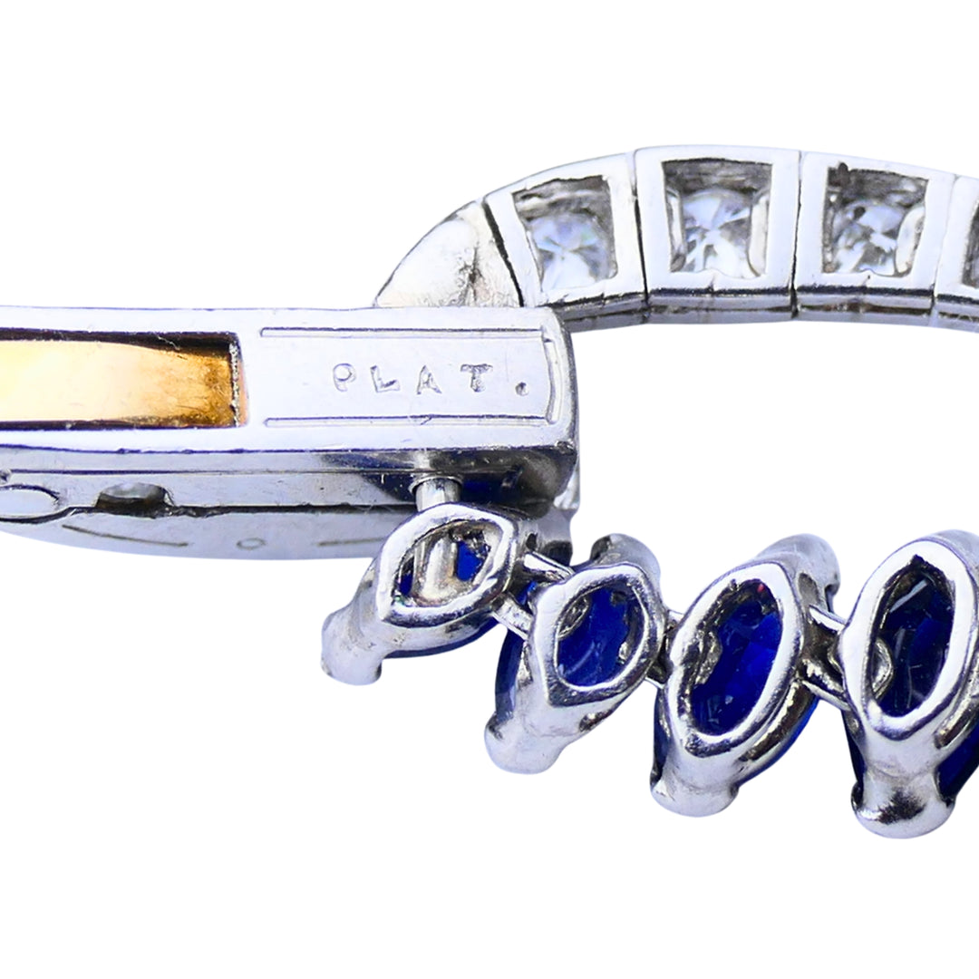 Oscar Heyman Platinum Sapphire Diamond Bracelet Certificate of Authenticity