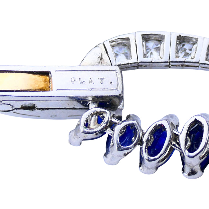 Oscar Heyman Platinum Sapphire Diamond Bracelet Certificate of Authenticity