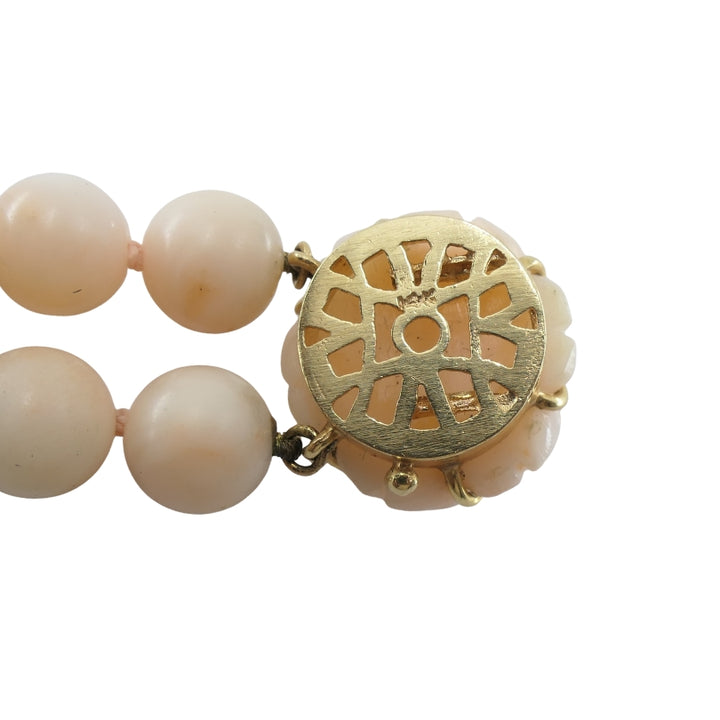 Baume & Mercier 14k Angel Skin Coral Double Strand Bracelet Watch, 1960s