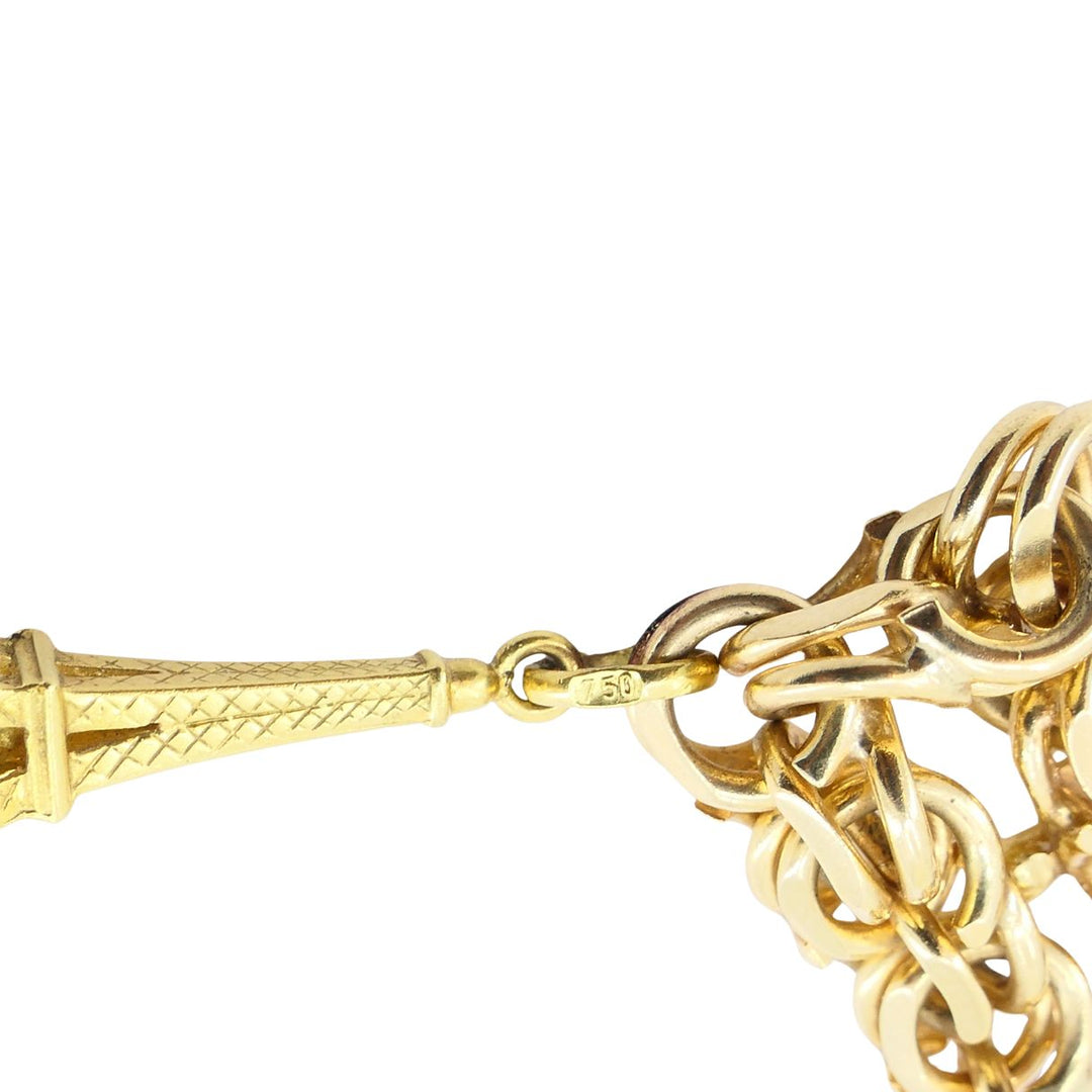 Vintage 14k 18k Gold Charm Bracelet