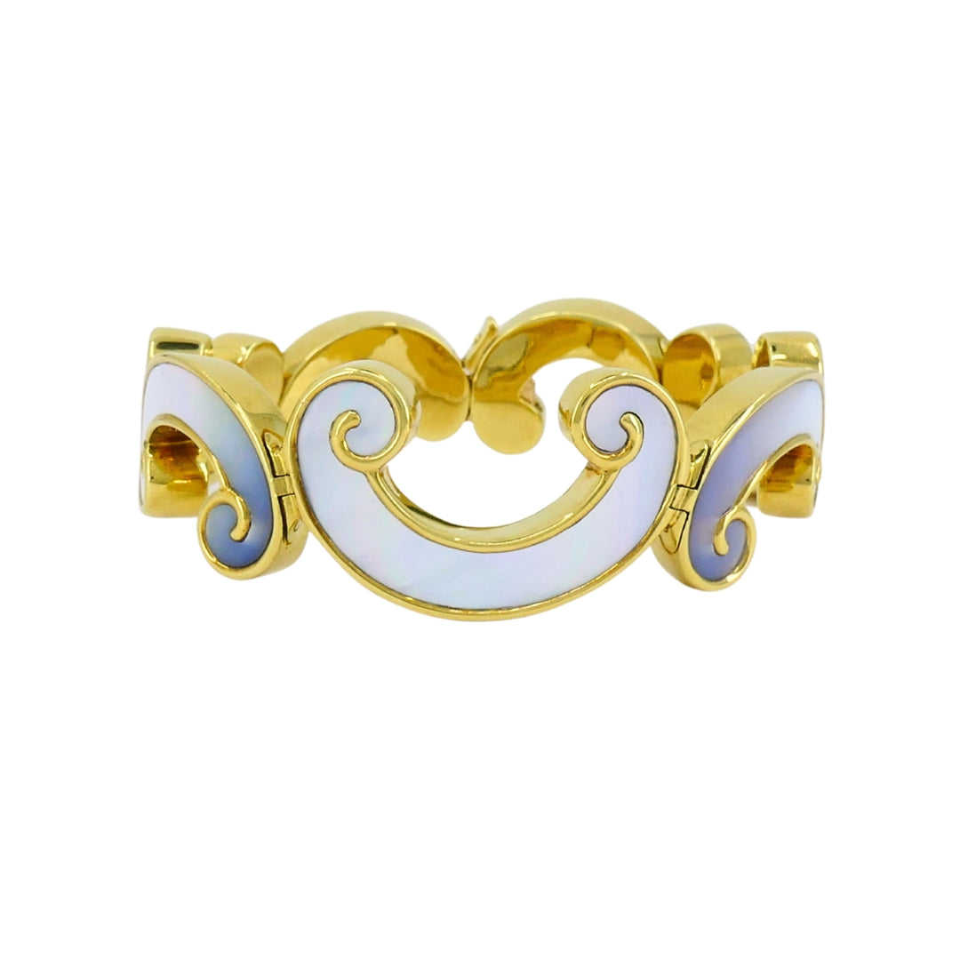 Vintage Angela Cummings 18K Gold and Mother of Pearl Bracelet