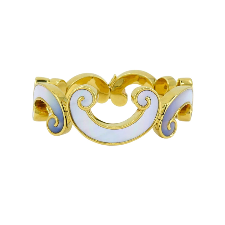 Vintage Angela Cummings 18K Gold and Mother of Pearl Bracelet