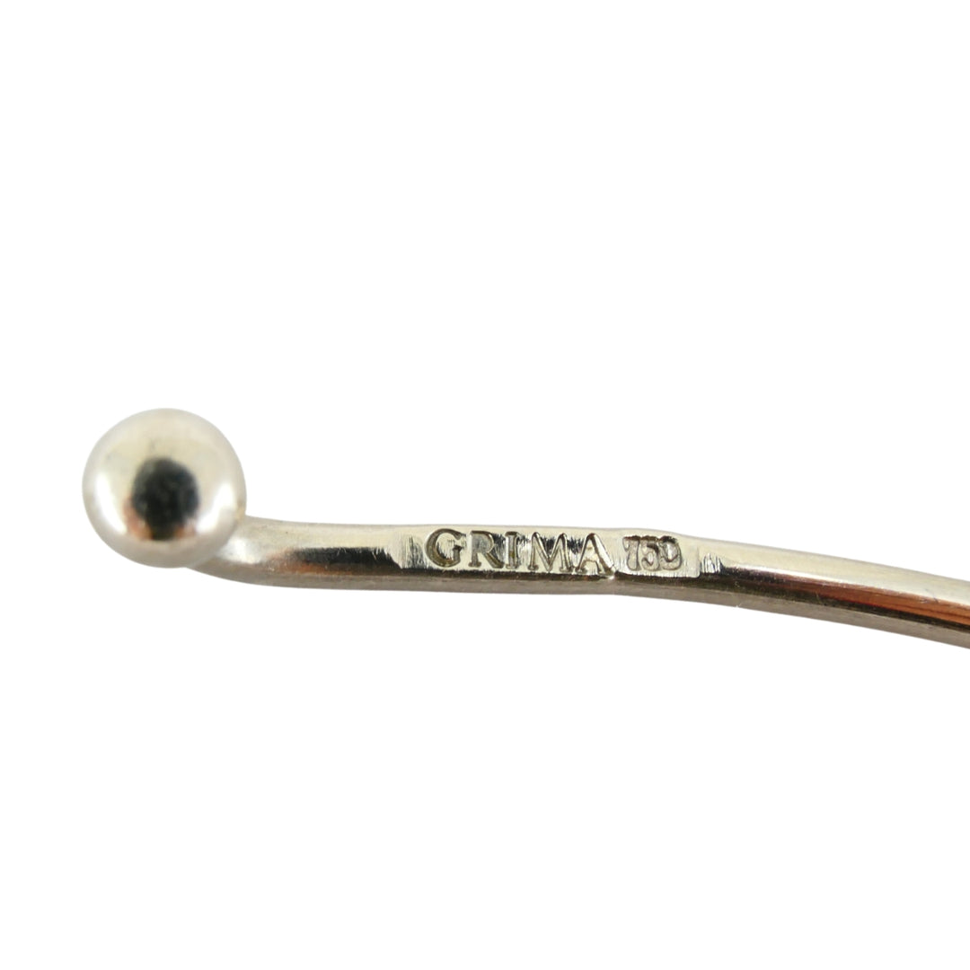 Grima 18k White Gold Diamond Tahitian Pearl Convertible Necklace Brooch