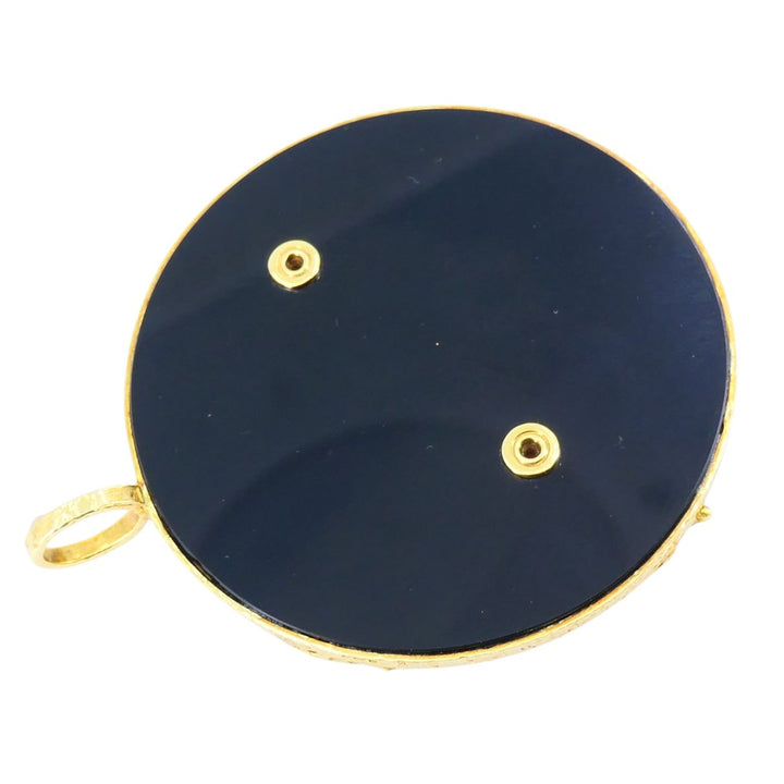 Vintage Kutchinsky 18k Gold Onyx Gemini Zodiac Pendant, Original Box
