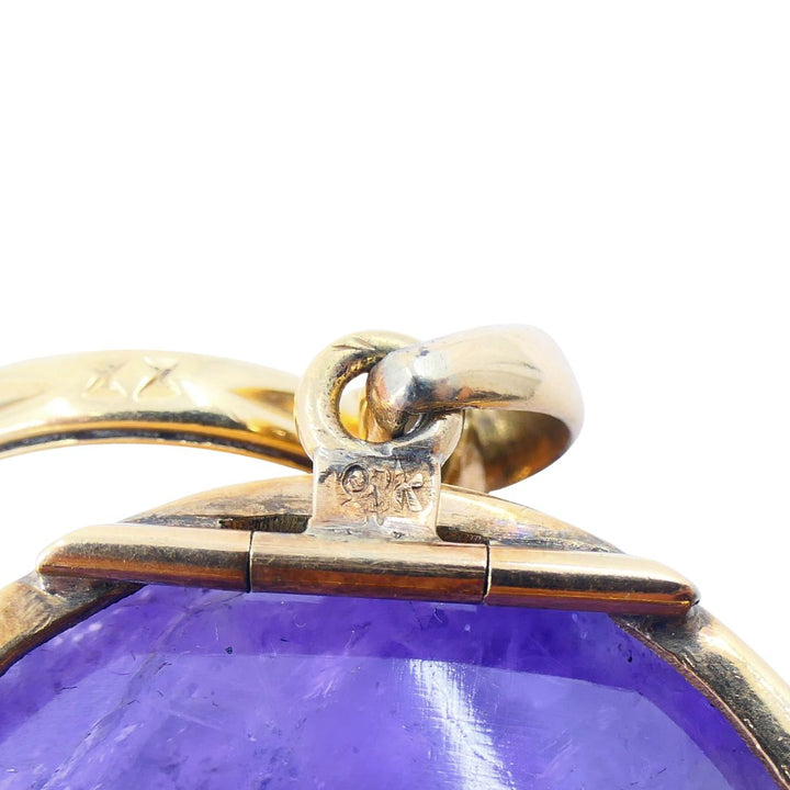 Vintage Gold Amethyst Pendant Necklace