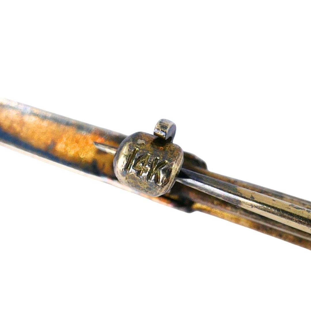Antique 14k gold Silver Diamond Sword Brooch, circa 1900