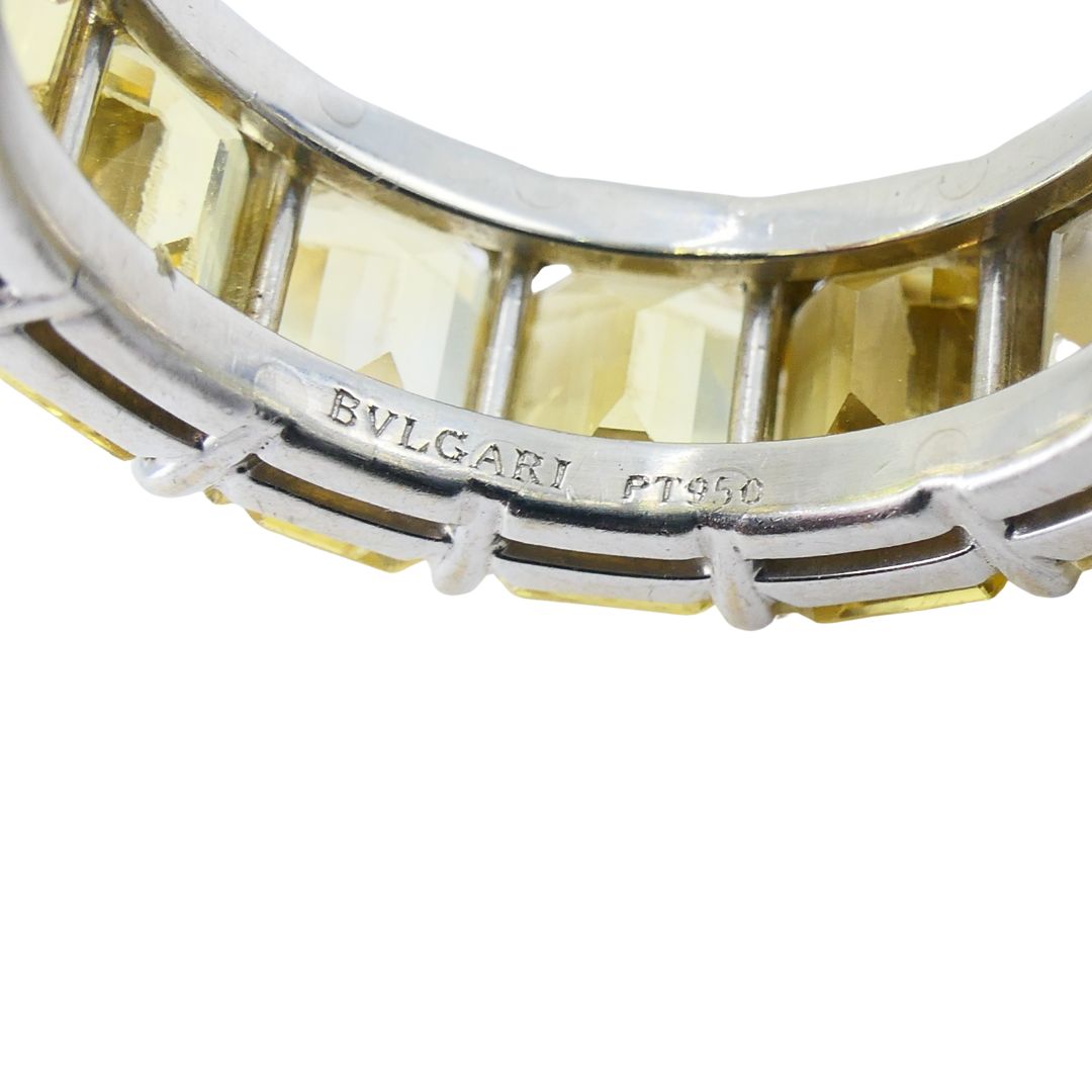 Bvlgari Yellow Sapphire Platinum Eternity Band Ring