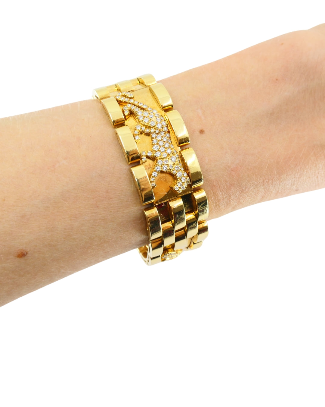 Cartier Walking Panthere Bracelet Mahango Diamond Gold Bracelet