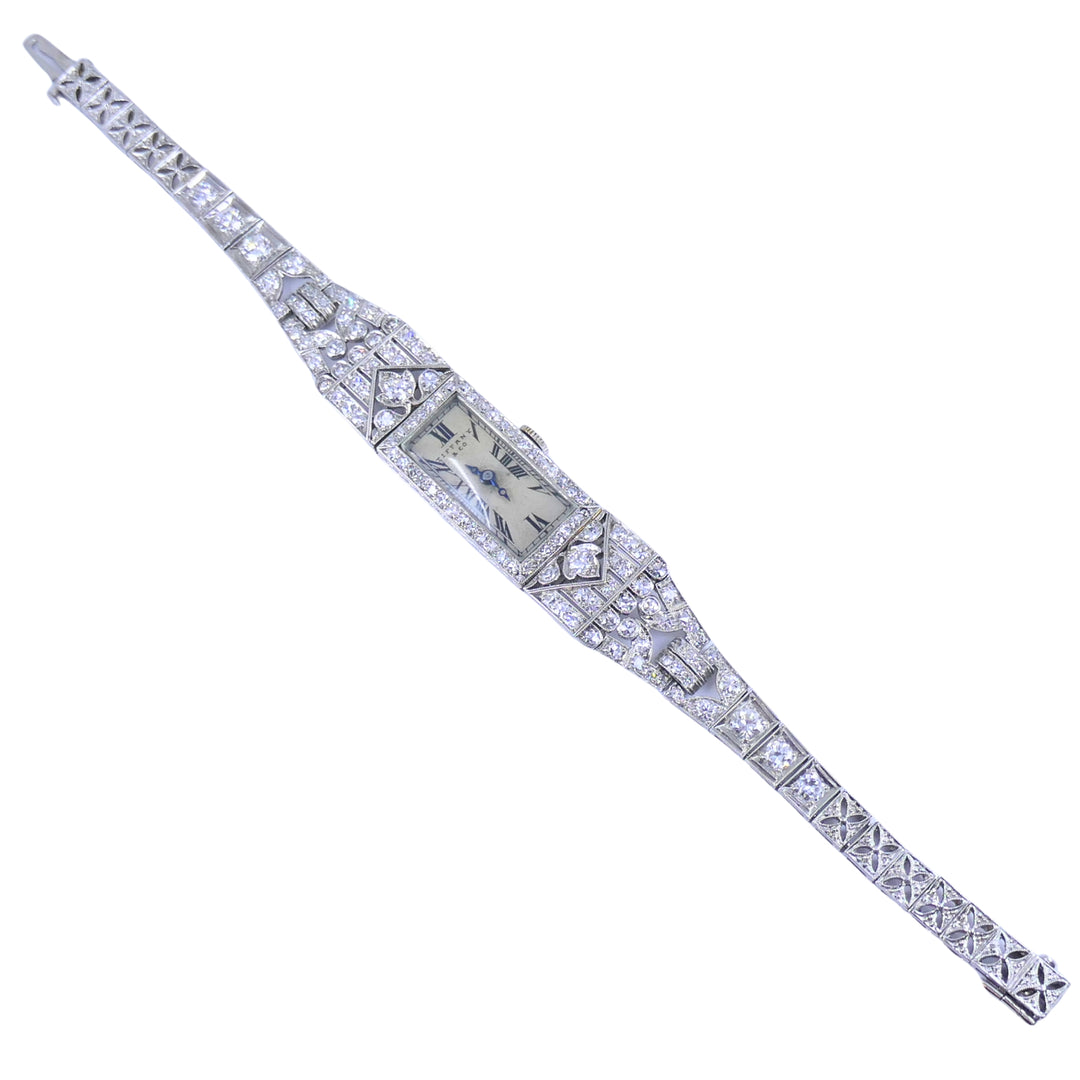Tiffany & Co. Art Deco Diamond Platinum Ladies Watch, circa 1925