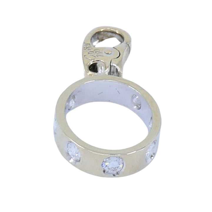 Cartier 18k White Gold LOVE Diamond Oval Charm Pendant