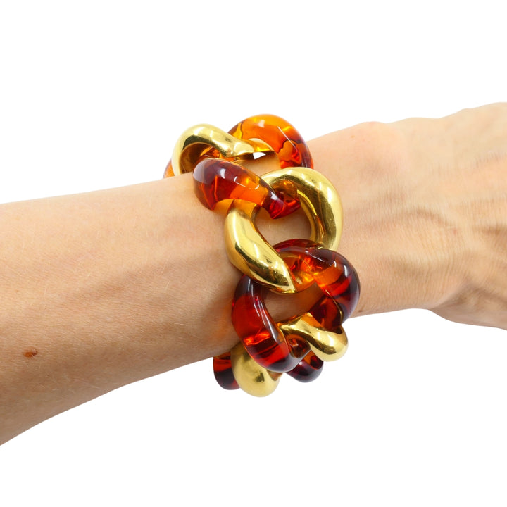 Seaman Schepps Amber Bracelet 18k Gold Link Bracelet