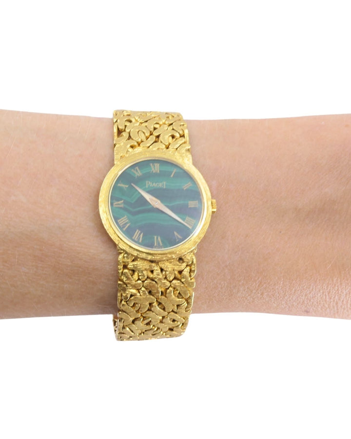 Vintage Piaget 18k Gold Watch Malachite Dial ref. 924 N66